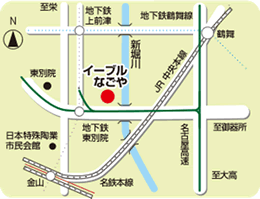 名古屋市生涯学習推進センターへの交通案内地図
