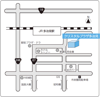 クリスタルプラザ多治見 4Ｆ 講義室への交通案内地図